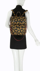 Sunflower Printed Backpack Travel Bag with Guitar Strap