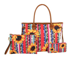 Big Sunflower Rainbow Tote Shoulder Hobo Handbag