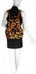 Sunflower Printed Backpack Women shoulder bag