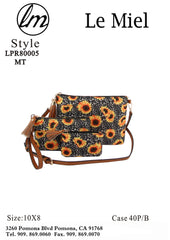 Shoulder Handbag Sunflower Print Bag Set