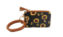 TOP ZIP SUNFLOWER WRISTLET Fahion Wallet