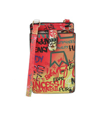 FASHION MULTI GRAFFITI PRINT CELL PHONE BAG