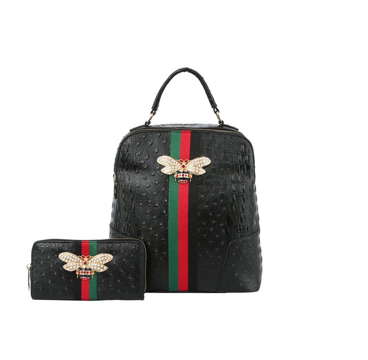 Small Crocodile Backpack Purse for Women Travel Bag