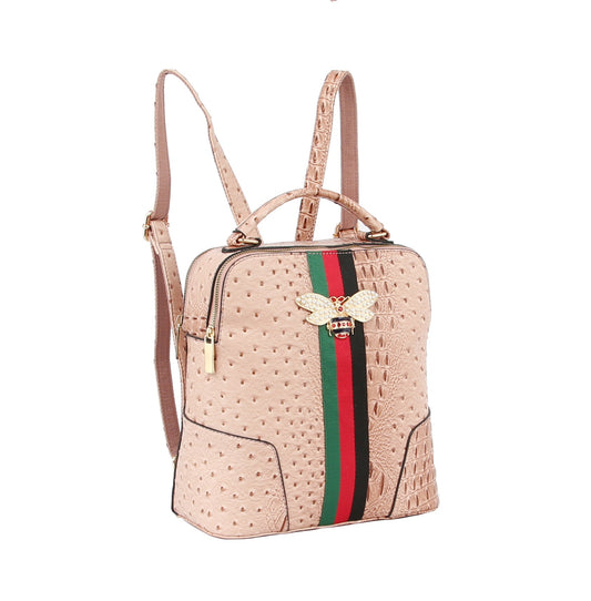 Small Crocodile Backpack Purse for Women Travel Bag