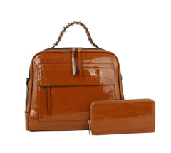 Women Fashion Croc Tote Satchel Purse