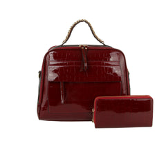 Women Fashion Croc Tote Satchel Purse