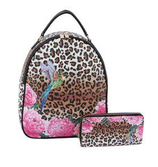 Leo Print Backpack for Women Casual Daypack