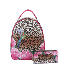 Leo Print Backpack for Women Casual Daypack