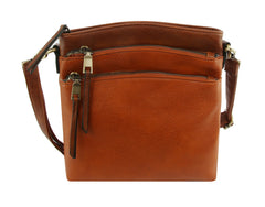 Ladies Crossbody Bag Multi Zipper Pockets Purse