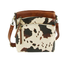 Ladies Crossbody Bag Multi Zipper Pockets Purse