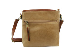 Ladies Crossbody Bag Multi Zipper Pockets Purse