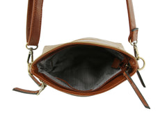 Ladies Crossbody Bag Multi Zipper Pockets Purse