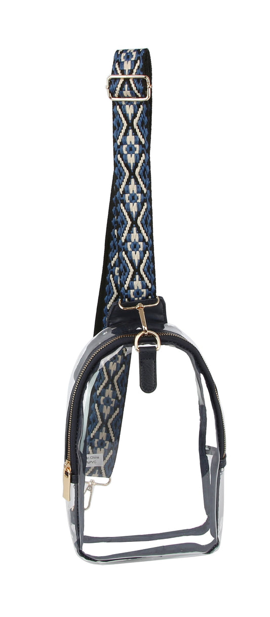 Sling Guitar Wide Strap Transparent Crossbody Bag