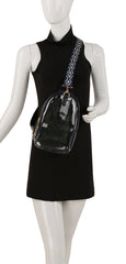 Sling Guitar Wide Strap Transparent Crossbody Bag