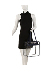 Women Transparent Clear Hobo Tote Handbag