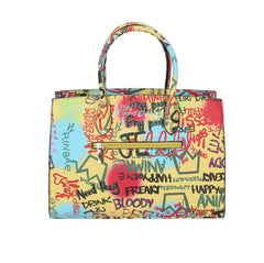 Graffiti Printed Satchel Shoulder Bag