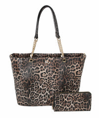 Women Travel Tote Gold Chain Shoulder Hobo