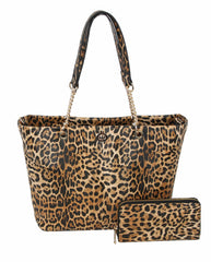Women Travel Tote Gold Chain Shoulder Hobo