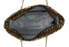 Women Travel Tote Gold Chain Shoulder Hobo