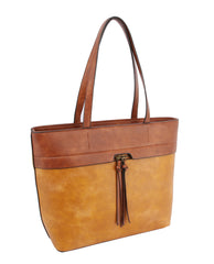 Vintage Tote Bag Two Tone Shoulder Handbag