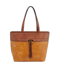 Vintage Tote Bag Two Tone Shoulder Handbag