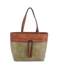 Vintage Tote Bag Two Tone Shoulder Handbag