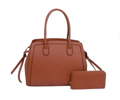 2 TONED SATCHEL WITH MATCHING WALLET