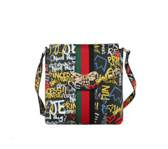 Fashion Graffiti Bee Stripe Crossbody Messenger Bag