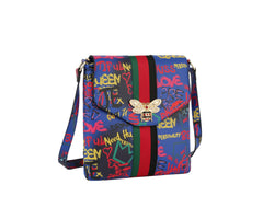 Fashion Graffiti Bee Stripe Crossbody Messenger Bag