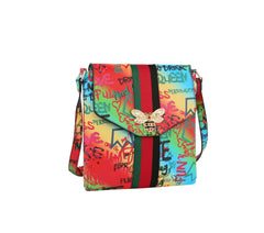 Fashion Graffiti Bee Stripe Crossbody Messenger Bag