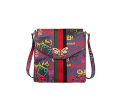 Fashion Graffiti Bee Stripe Crossbody Messenger Bag