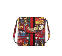 Fashion Graffiti Bee Stripe Crossbody Messenger Bag