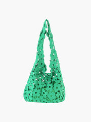 Woven Floral Shoulder Bag