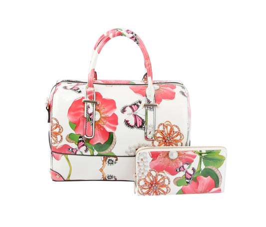 Floral Satchel Handbag for Women Purse