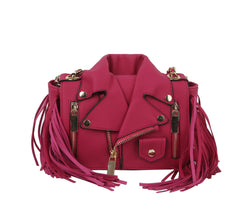 HF Petite Fringe Motorcycle Jacket Shoulder Bag
