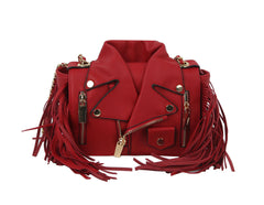 HF Petite Fringe Motorcycle Jacket Shoulder Bag