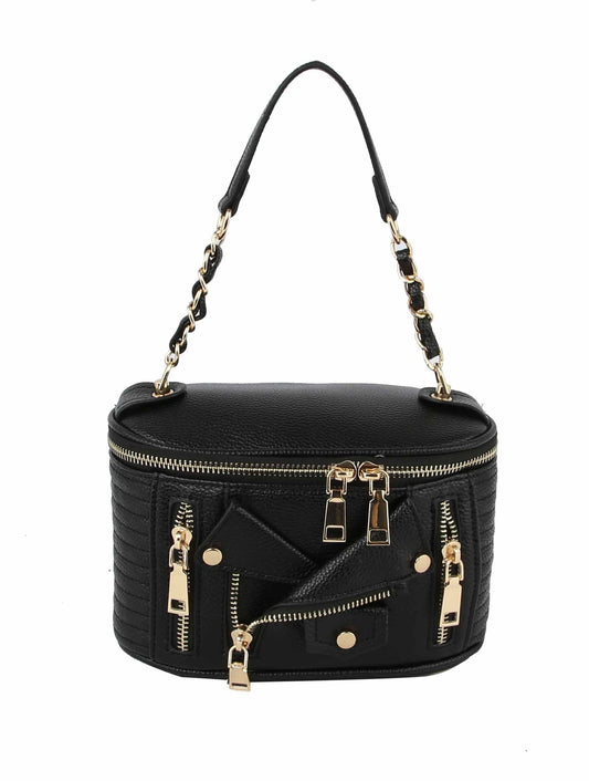 Mini Rounded Leather Jacket Crossbody