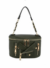 MINI ROUNDED LEATHER JACKET CROSSBODY