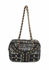 MUTLTI COLOR FABRIC BIKER SHOULDER BAG