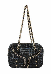 MUTLTI COLOR FABRIC BIKER SHOULDER BAG