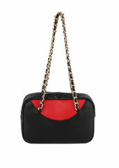 MUTLTI COLOR FABRIC BIKER SHOULDER BAG