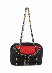 MUTLTI COLOR FABRIC BIKER SHOULDER BAG