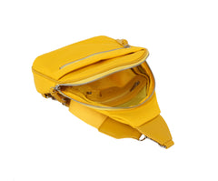 Diagnal zip front sling backpack