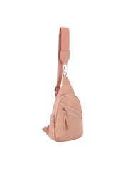 Diagnal Zip Front Pocket Sling Backpack