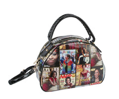 Glossy Magazine Dome Satchel Purse Bag