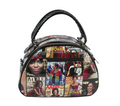 Glossy Magazine Dome Satchel Purse Bag