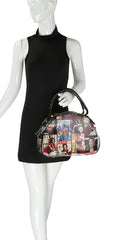 Glossy Magazine Dome Satchel Purse Bag