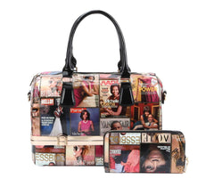 Glossy Magazine Clear Satchel Bag Hobo Crossbody Purse