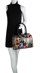 Glossy Magazine Cover Satchel Handbag Crossbody Bag