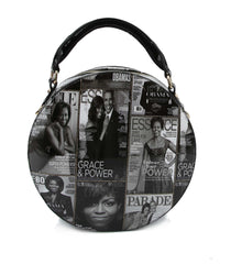 Glossy Magazine Satchel Purse Dome Hobo Crossbody  Bag